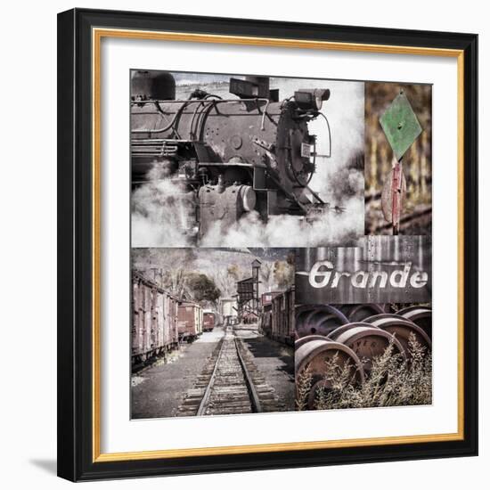 Historic Train Collage II-Kathy Mahan-Framed Photographic Print