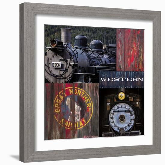 Historic Train Collage III-Kathy Mahan-Framed Photographic Print
