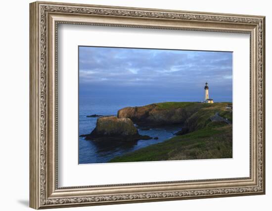 Historic Yaquina Head Lighthouse, Newport, Oregon, USA-Rick A. Brown-Framed Photographic Print