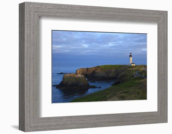 Historic Yaquina Head Lighthouse, Newport, Oregon, USA-Rick A. Brown-Framed Photographic Print