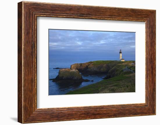 Historic Yaquina Head Lighthouse, Newport, Oregon, USA-Rick A. Brown-Framed Photographic Print