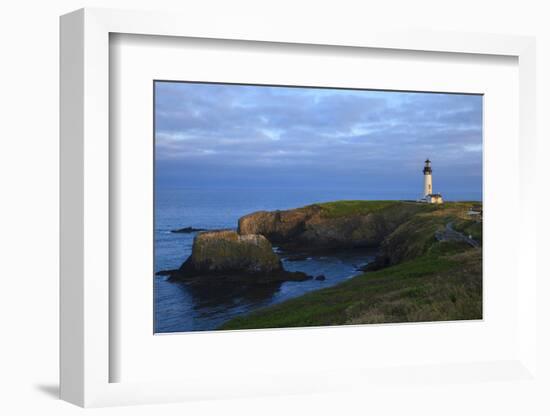 Historic Yaquina Head Lighthouse, Newport, Oregon, USA-Rick A. Brown-Framed Photographic Print