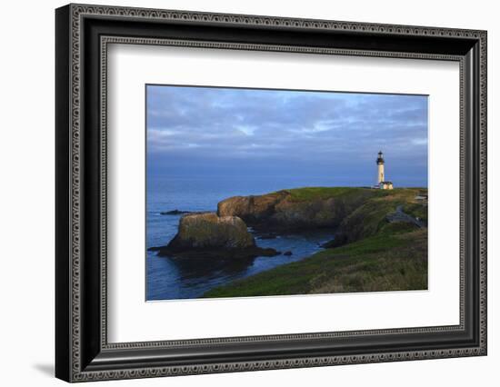 Historic Yaquina Head Lighthouse, Newport, Oregon, USA-Rick A. Brown-Framed Photographic Print