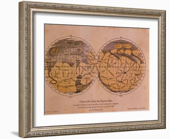 Historical Artwork of Canals on Surface of Mars-Detlev Van Ravenswaay-Framed Photographic Print