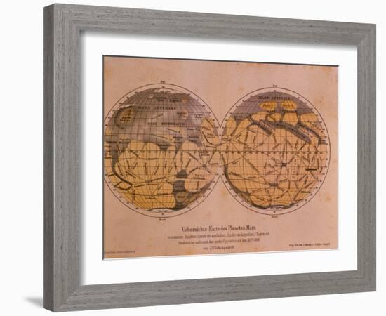 Historical Artwork of Canals on Surface of Mars-Detlev Van Ravenswaay-Framed Photographic Print