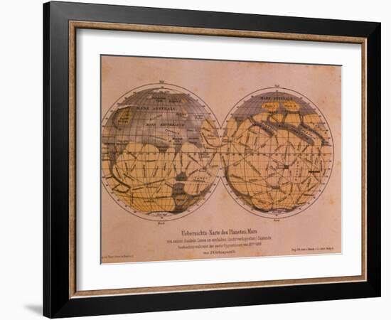 Historical Artwork of Canals on Surface of Mars-Detlev Van Ravenswaay-Framed Photographic Print