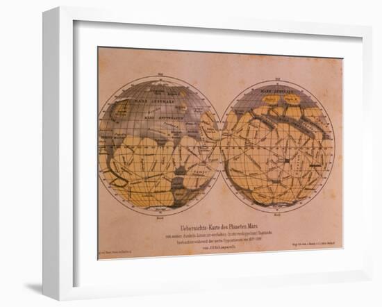 Historical Artwork of Canals on Surface of Mars-Detlev Van Ravenswaay-Framed Photographic Print