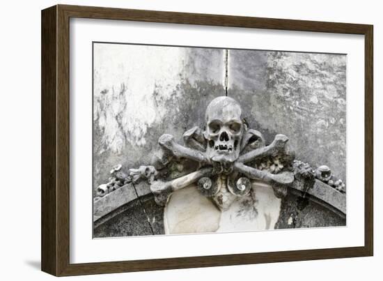 Historical Cemetery, Tomb, Burial Chamber, Skull, Medium Close-Up-Axel Schmies-Framed Photographic Print