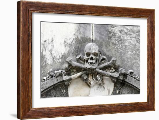 Historical Cemetery, Tomb, Burial Chamber, Skull, Medium Close-Up-Axel Schmies-Framed Photographic Print