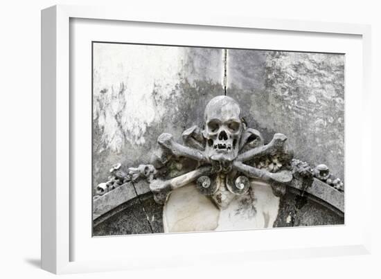 Historical Cemetery, Tomb, Burial Chamber, Skull, Medium Close-Up-Axel Schmies-Framed Photographic Print