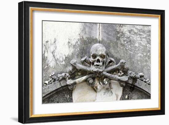 Historical Cemetery, Tomb, Burial Chamber, Skull, Medium Close-Up-Axel Schmies-Framed Photographic Print