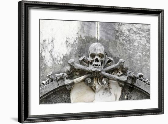 Historical Cemetery, Tomb, Burial Chamber, Skull, Medium Close-Up-Axel Schmies-Framed Photographic Print