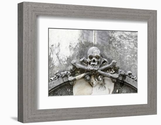 Historical Cemetery, Tomb, Burial Chamber, Skull, Medium Close-Up-Axel Schmies-Framed Photographic Print