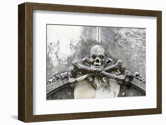 Historical Cemetery, Tomb, Burial Chamber, Skull, Medium Close-Up-Axel Schmies-Framed Photographic Print