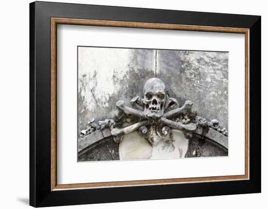 Historical Cemetery, Tomb, Burial Chamber, Skull, Medium Close-Up-Axel Schmies-Framed Photographic Print