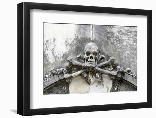 Historical Cemetery, Tomb, Burial Chamber, Skull, Medium Close-Up-Axel Schmies-Framed Photographic Print