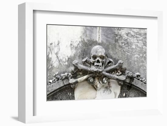 Historical Cemetery, Tomb, Burial Chamber, Skull, Medium Close-Up-Axel Schmies-Framed Photographic Print