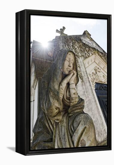 Historical Cemetery, Tomb, Burial Chamber, Statue, Cemiterio Dos Prazeres-Axel Schmies-Framed Premier Image Canvas