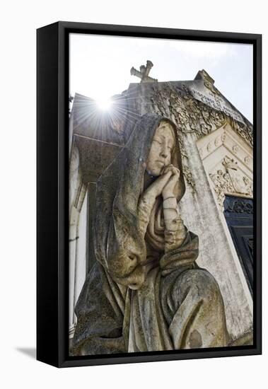 Historical Cemetery, Tomb, Burial Chamber, Statue, Cemiterio Dos Prazeres-Axel Schmies-Framed Premier Image Canvas