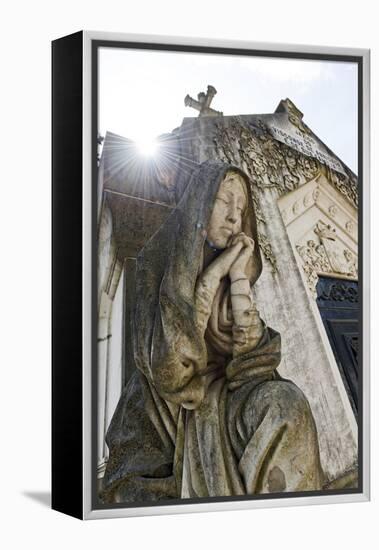 Historical Cemetery, Tomb, Burial Chamber, Statue, Cemiterio Dos Prazeres-Axel Schmies-Framed Premier Image Canvas