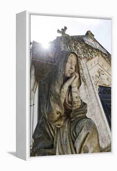 Historical Cemetery, Tomb, Burial Chamber, Statue, Cemiterio Dos Prazeres-Axel Schmies-Framed Premier Image Canvas