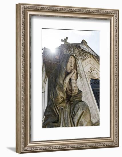 Historical Cemetery, Tomb, Burial Chamber, Statue, Cemiterio Dos Prazeres-Axel Schmies-Framed Photographic Print