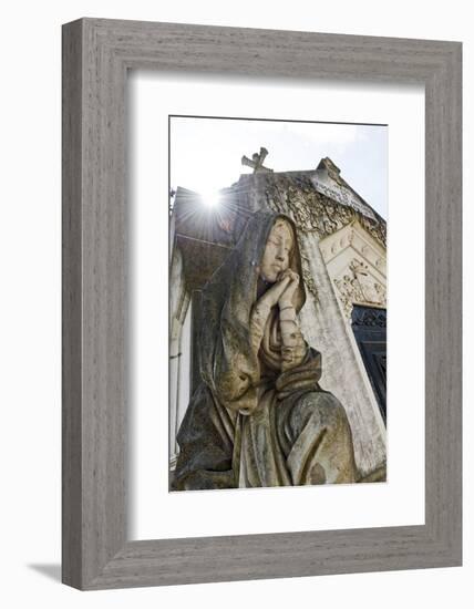 Historical Cemetery, Tomb, Burial Chamber, Statue, Cemiterio Dos Prazeres-Axel Schmies-Framed Photographic Print