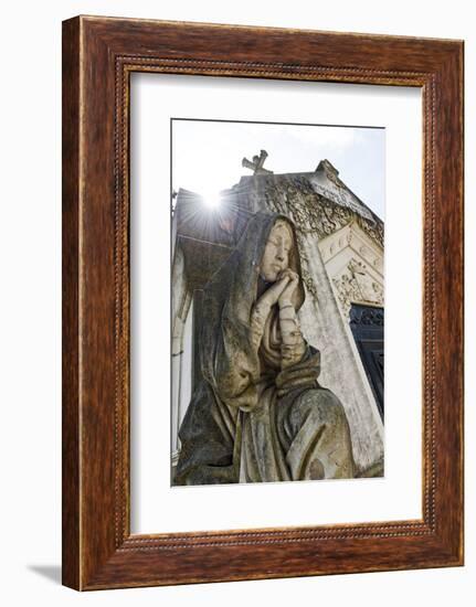Historical Cemetery, Tomb, Burial Chamber, Statue, Cemiterio Dos Prazeres-Axel Schmies-Framed Photographic Print