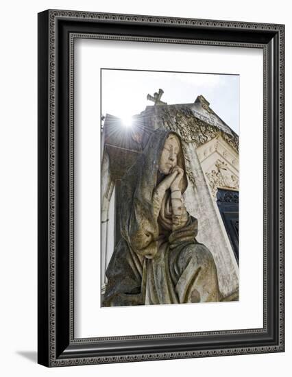 Historical Cemetery, Tomb, Burial Chamber, Statue, Cemiterio Dos Prazeres-Axel Schmies-Framed Photographic Print