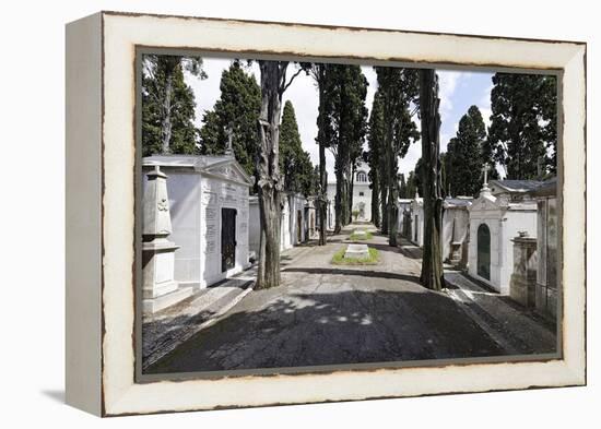 Historical Cemetery, Tombs, Burial Chambers, Cemiterio Dos Prazeres, Prazeres, Lisbon, Portugal-Axel Schmies-Framed Premier Image Canvas