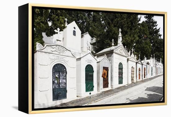 Historical Cemetery, Tombs, Funerary Chambers, Cemiterio Dos Prazeres, Prazeres, Lisbon, Portugal-Axel Schmies-Framed Premier Image Canvas