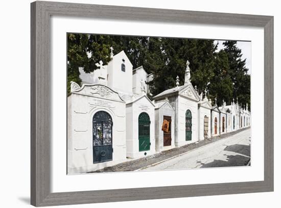 Historical Cemetery, Tombs, Funerary Chambers, Cemiterio Dos Prazeres, Prazeres, Lisbon, Portugal-Axel Schmies-Framed Photographic Print