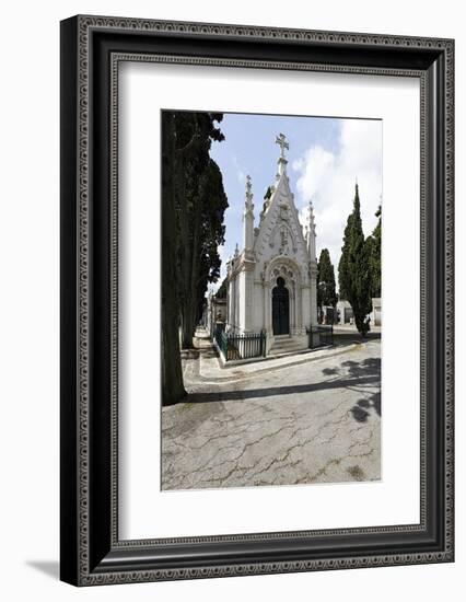 Historical Cemetery, Tombs, Funerary Chambers, Cemiterio Dos Prazeres, Prazeres, Lisbon, Portugal-Axel Schmies-Framed Photographic Print