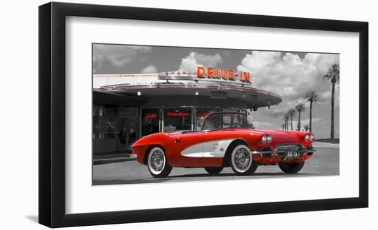 Historical diner, USA-Gasoline Images-Framed Art Print