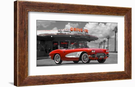 Historical diner, USA-Gasoline Images-Framed Art Print