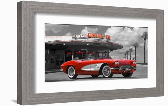 Historical diner, USA-Gasoline Images-Framed Art Print