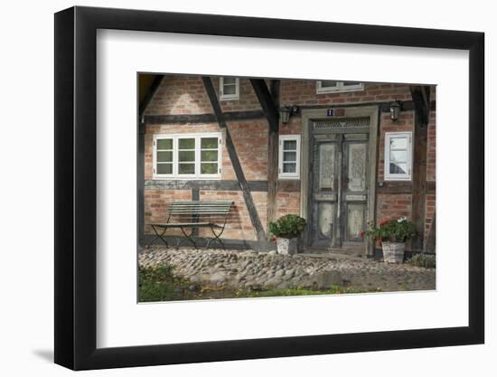 Historical Front Door of an Old Half-Timbered House in Wustrow in the Fischland-Uwe Steffens-Framed Photographic Print