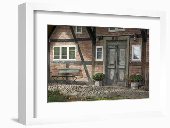 Historical Front Door of an Old Half-Timbered House in Wustrow in the Fischland-Uwe Steffens-Framed Photographic Print