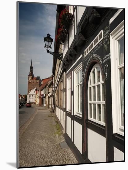 Historical Gothic Style Burgher Houses Along Kirchstrasse Street and Church of St. Stephan, Tangerm-Richard Nebesky-Mounted Photographic Print