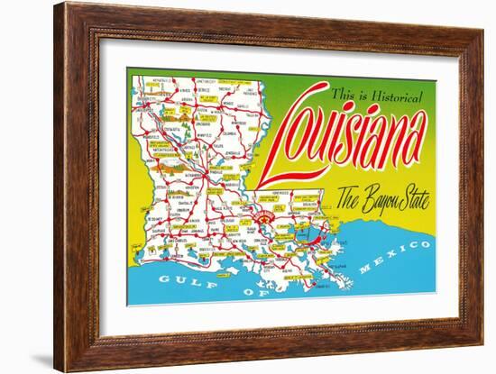 Historical Louisiana Map-null-Framed Art Print