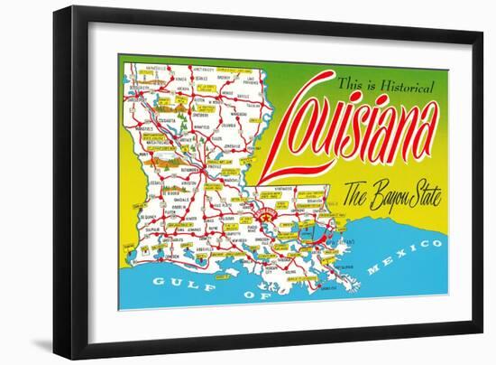 Historical Louisiana Map-null-Framed Art Print