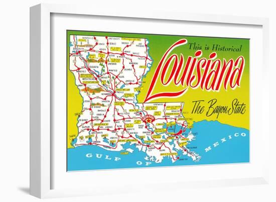 Historical Louisiana Map-null-Framed Art Print