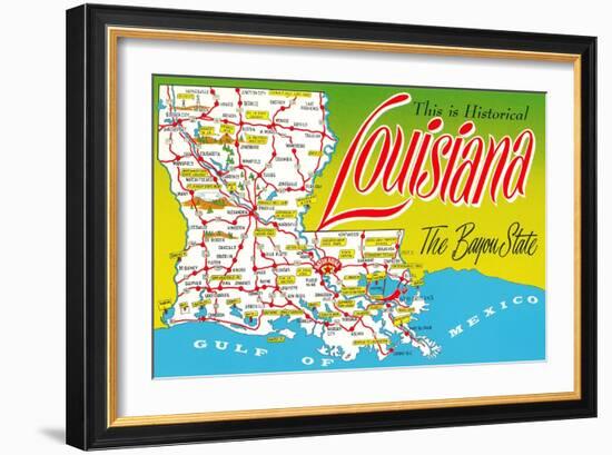 Historical Louisiana Map-null-Framed Art Print