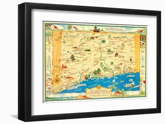 Historical Map of Connecticut-Leon des Rosiers-Framed Art Print