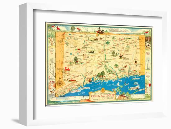 Historical Map of Connecticut-Leon des Rosiers-Framed Art Print