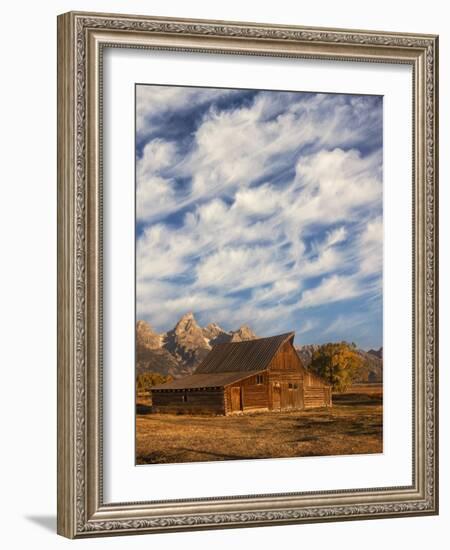 Historical Moulton barn at sunrise, Grand Teton National Park.-Adam Jones-Framed Photographic Print