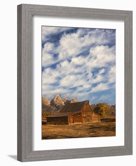 Historical Moulton barn at sunrise, Grand Teton National Park.-Adam Jones-Framed Photographic Print