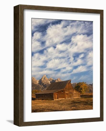 Historical Moulton barn at sunrise, Grand Teton National Park.-Adam Jones-Framed Photographic Print