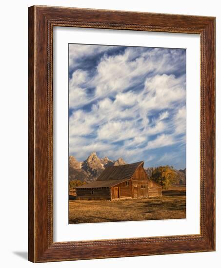 Historical Moulton barn at sunrise, Grand Teton National Park.-Adam Jones-Framed Photographic Print