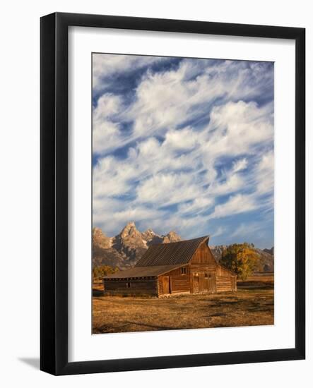 Historical Moulton barn at sunrise, Grand Teton National Park.-Adam Jones-Framed Photographic Print